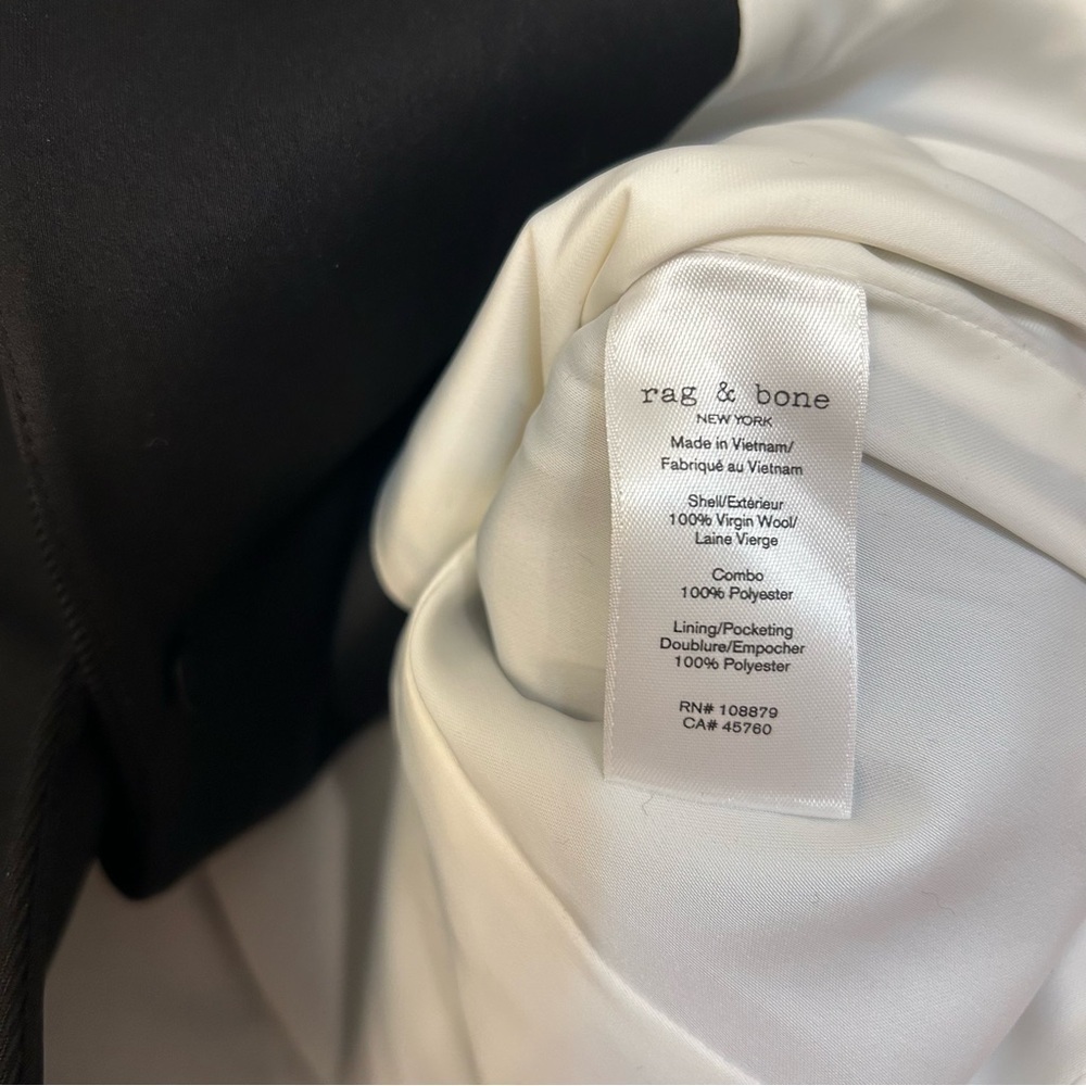 rag & bone Valerie Italian Wool Blazer in Black Size 2 - Picture 7 of 9